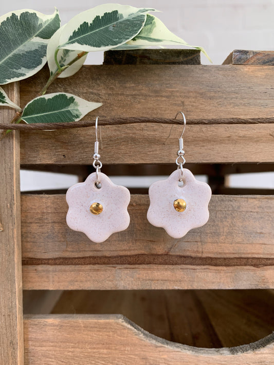 COTTON LUSTRE DAISY EARRINGS
