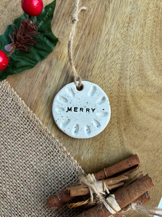'MERRY' HANGING DECORATION