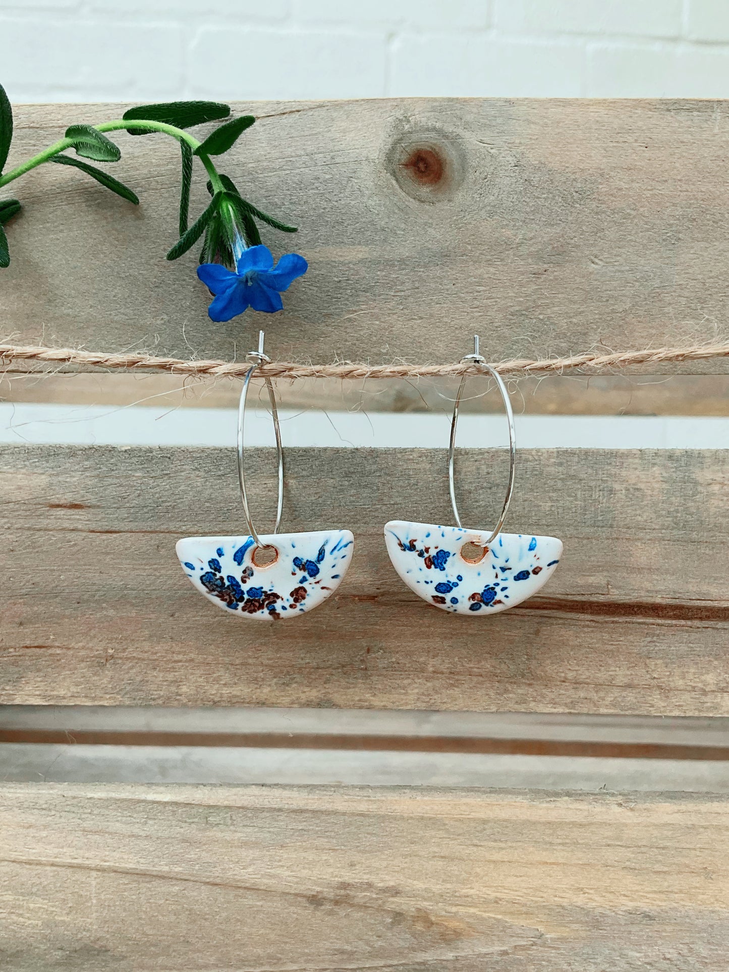 CONFETTI HALF MOON EARRINGS