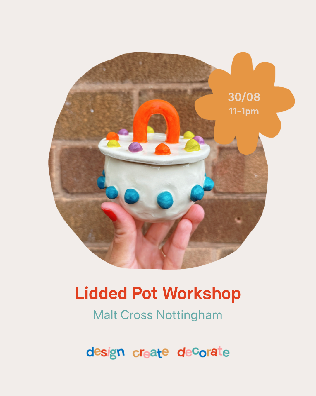 LIDDED POT WORKSHOP: 30/08/25