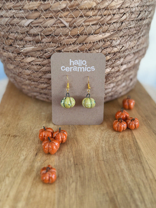 GREEN PUMPKIN EARRINGS