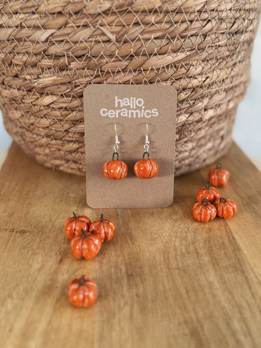 ORANGE PUMPKIN EARRINGS