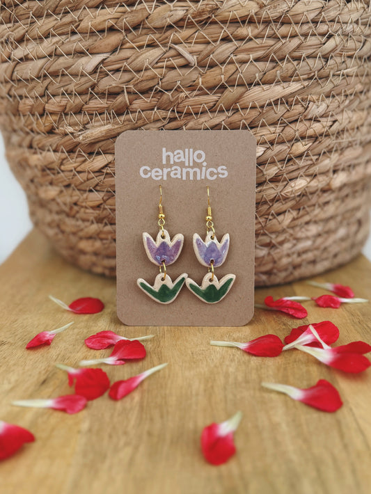 PURPLE TULIP EARRINGS