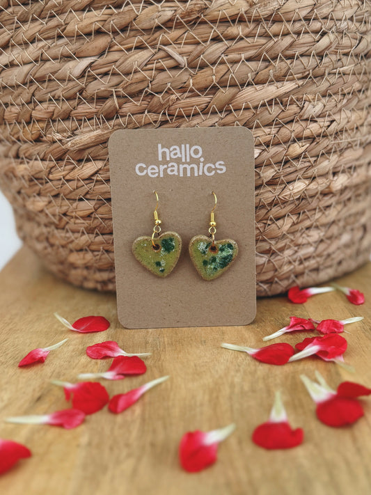 LIME HEART EARRINGS