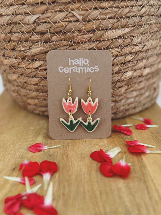 PINK TULIP EARRINGS