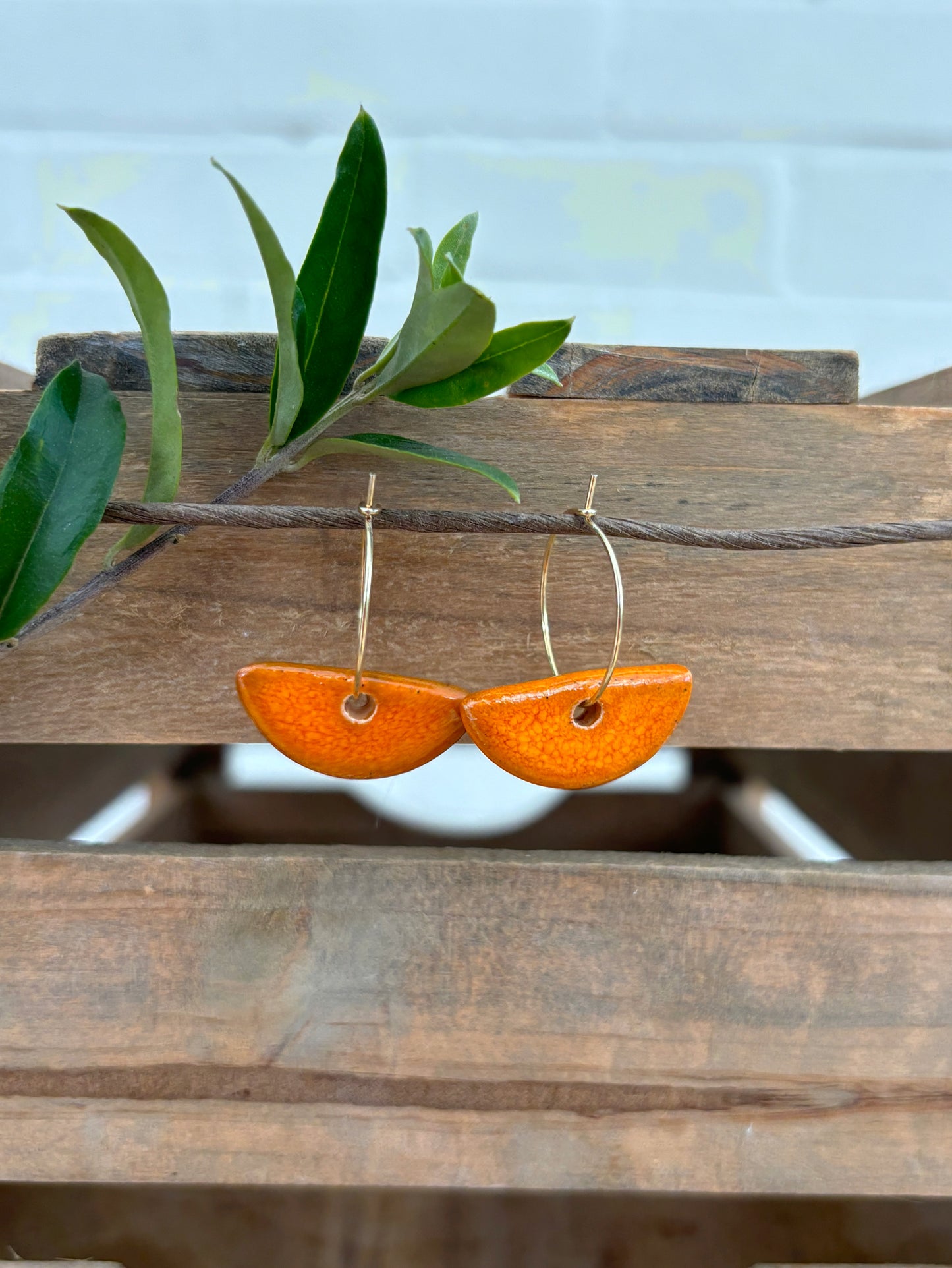 SATSUMA HALF MOON EARRINGS