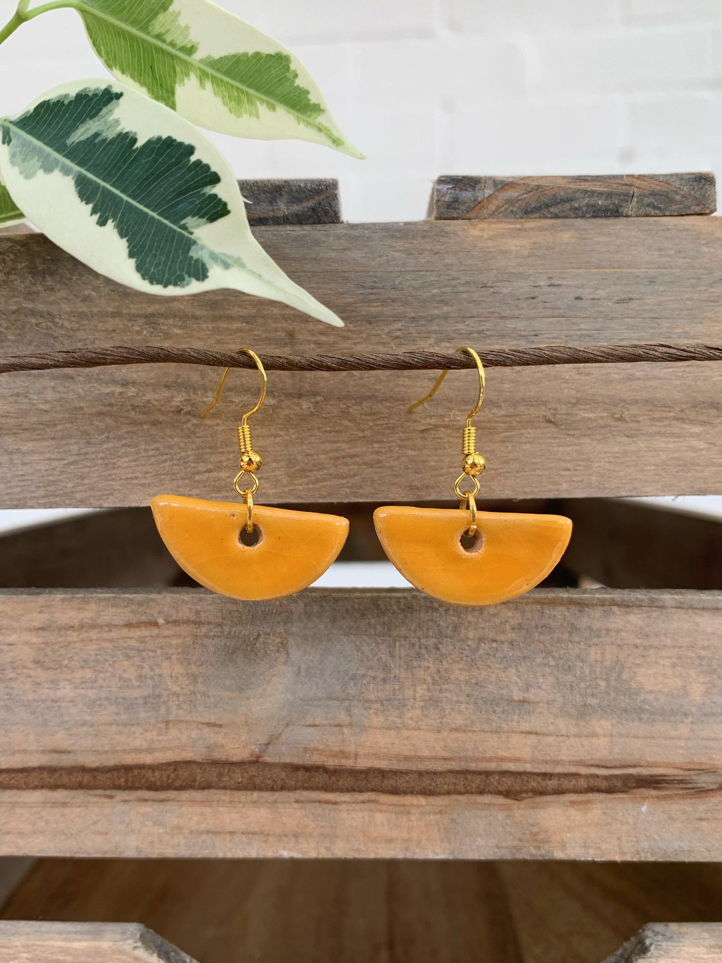 YOLK HALF MOON EARRINGS