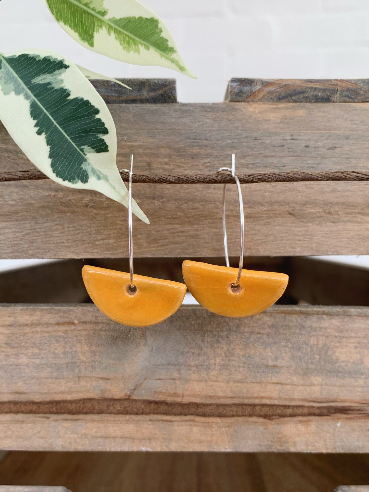 YOLK HALF MOON EARRINGS