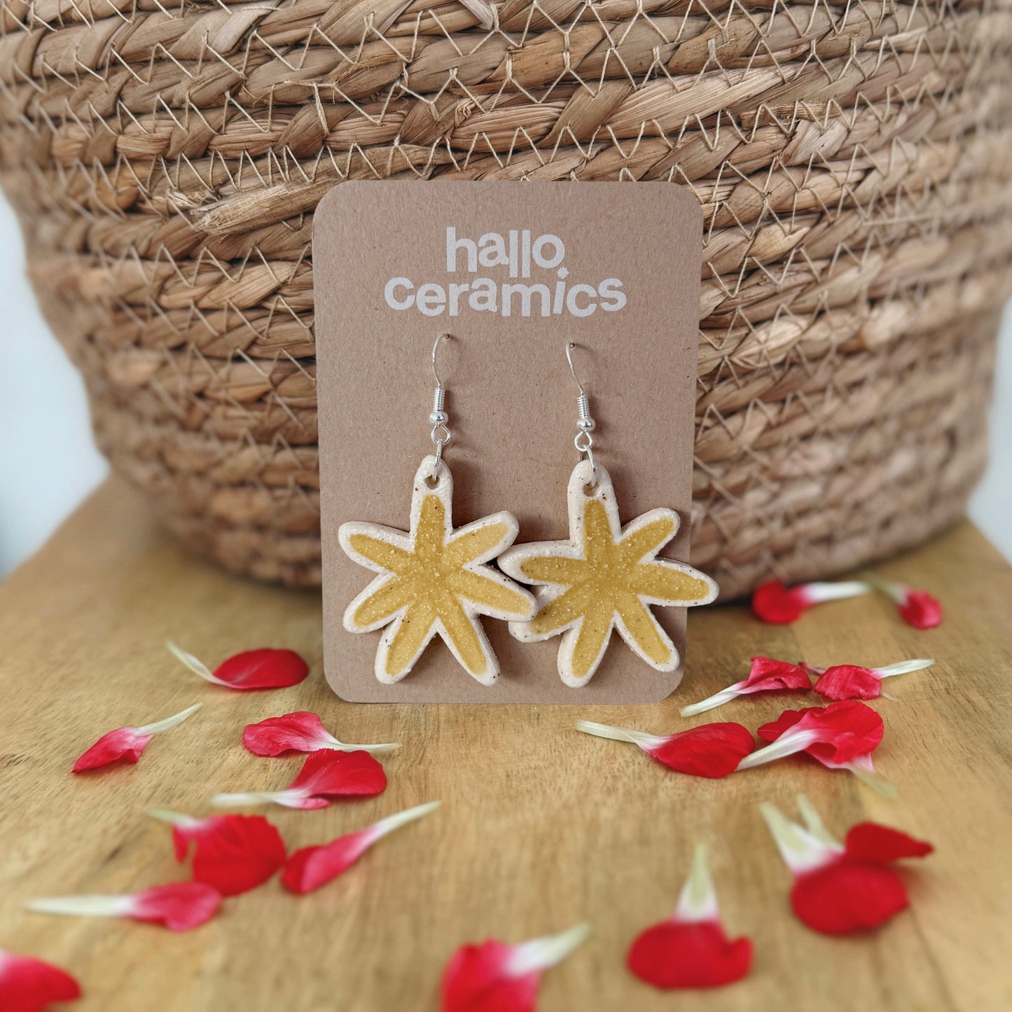 BIG BUTTER FLOWER EARRINGS