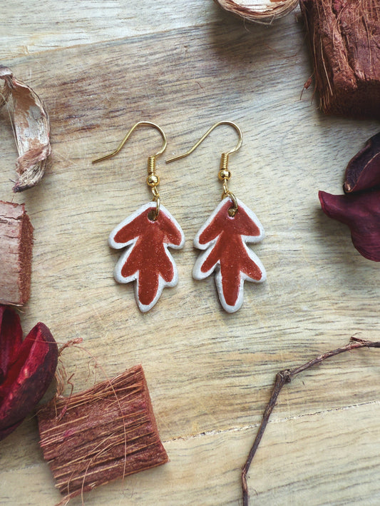 BROWN LEAF EARRINGS