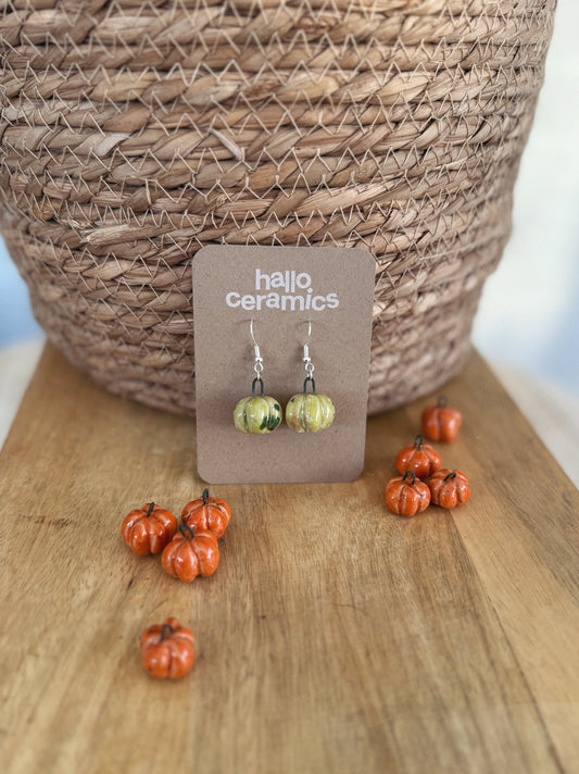 GREEN PUMPKIN EARRINGS