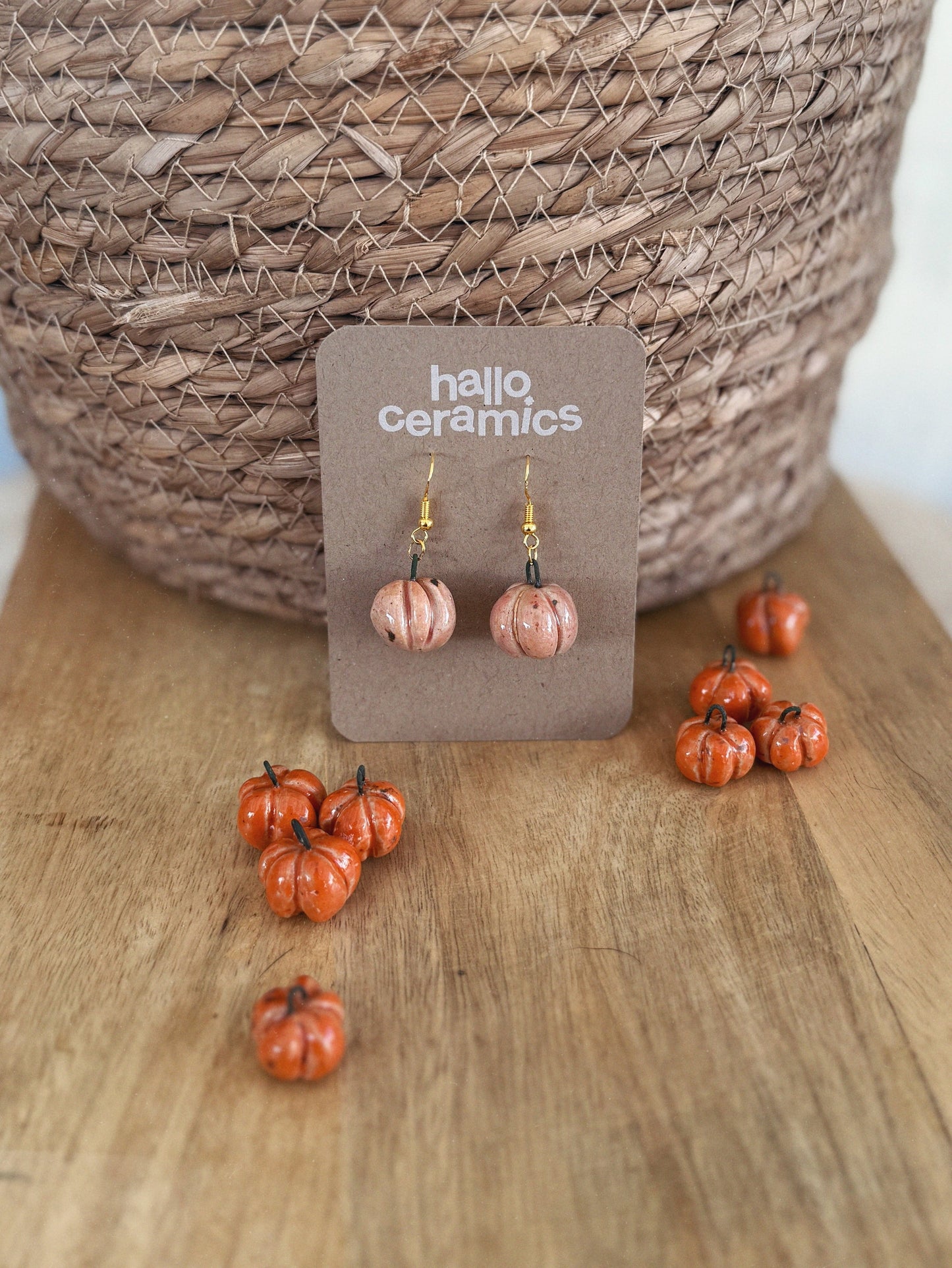 PINK PUMPKIN EARRINGS