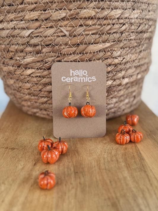ORANGE PUMPKIN EARRINGS