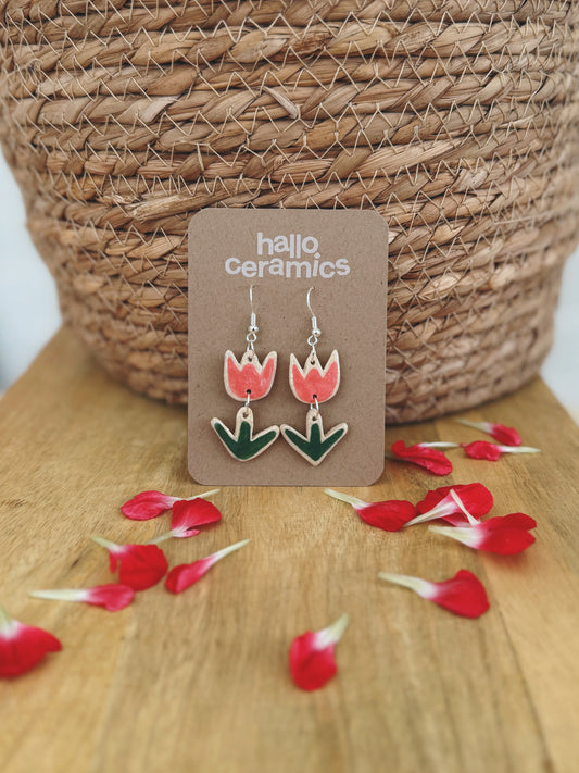 PINK TULIP EARRINGS