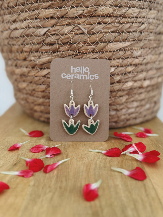 PURPLE TULIP EARRINGS