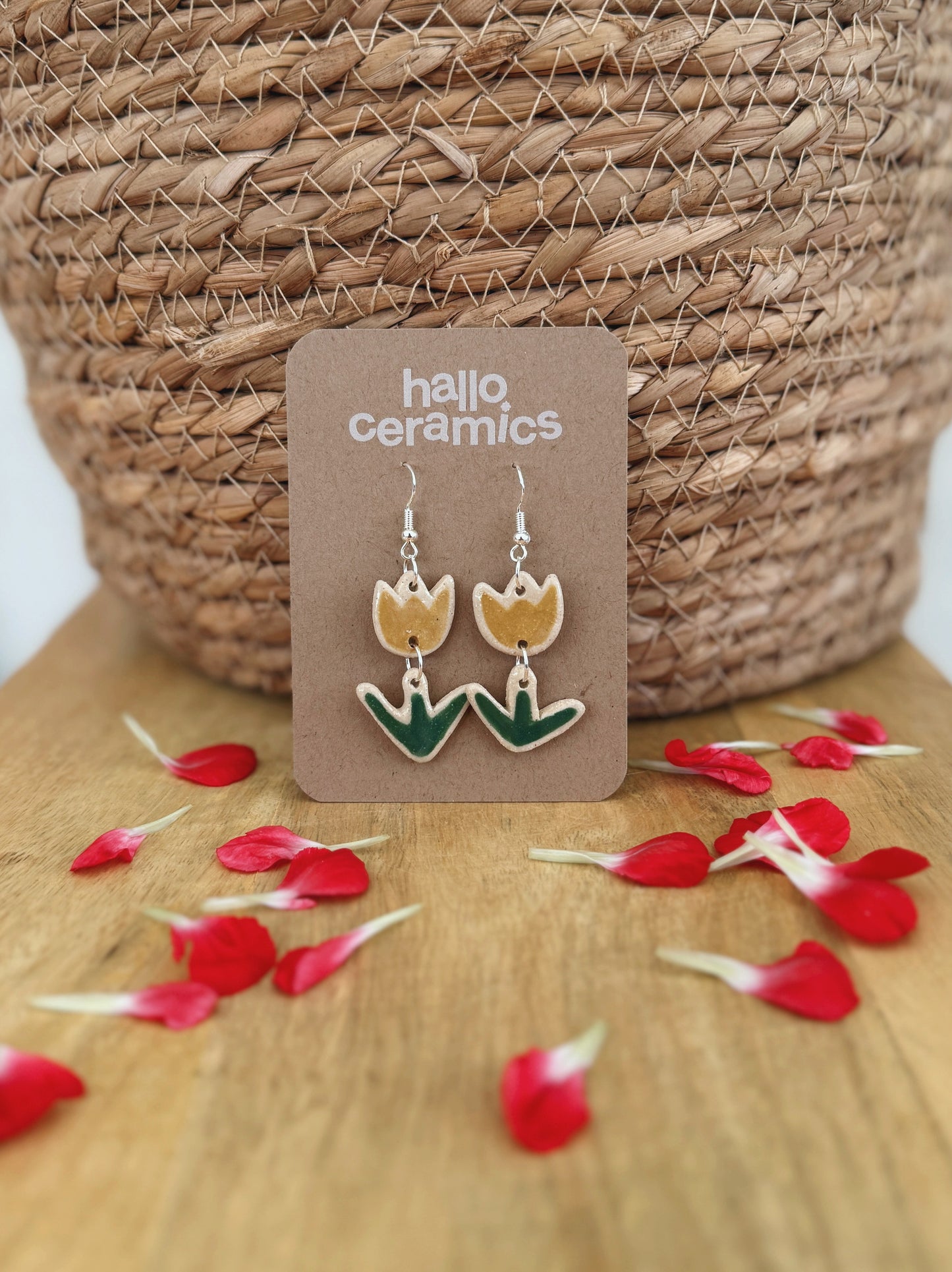 YELLOW TULIP EARRINGS