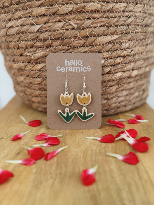 YELLOW TULIP EARRINGS