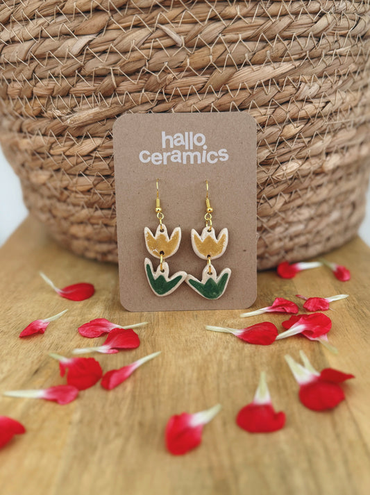 YELLOW TULIP EARRINGS