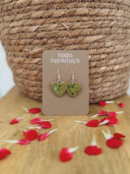LIME HEART EARRINGS