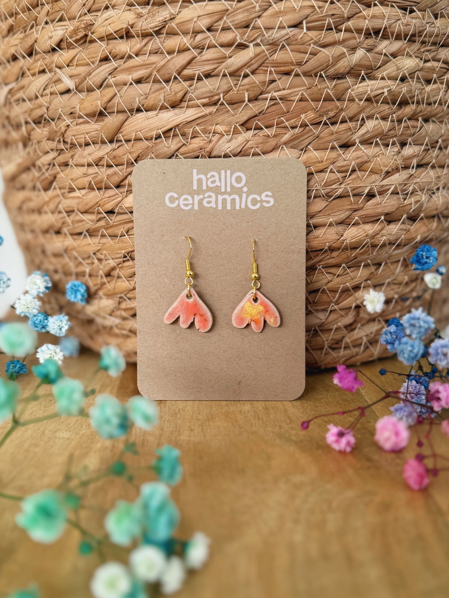 PEACH TULIP EARRINGS