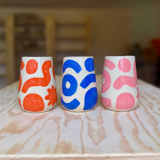 Playtime Handleless Mug/Vase - bubbled glaze